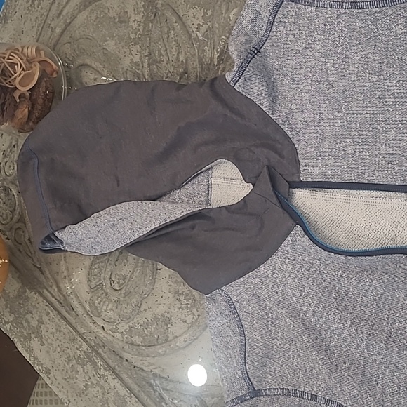 Lululemon Athletica Men's Hetered Blue and Gray Zip-Up Studio Hoodie Small - Picture 2 of 9